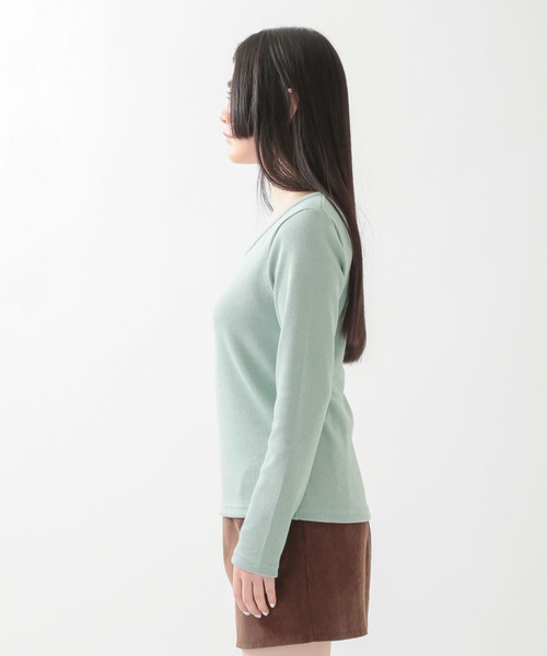 ALAND（エーランド）の「3.3Field Trip／スクエアネックリブ長袖プルオーバー  2271118（Tシャツ/カットソー・レディース・ブラック/ライトグリーン/アイボリー/ライトピンク・FREE）」の20枚目の写真