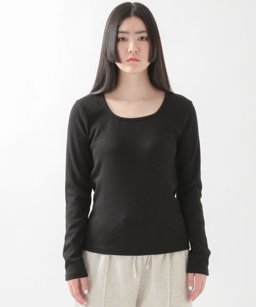 ALAND（エーランド）の「3.3Field Trip／スクエアネックリブ長袖プルオーバー  2271118（Tシャツ/カットソー・レディース・ブラック/ライトグリーン/アイボリー/ライトピンク・FREE）」の15枚目の写真