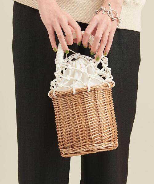 BEAUTY&YOUTH UNITED ARROWS（ビューティーアンドユースユナイテッドアローズ）の「BY メッシュバスケットバッグ ∴（ハンドバッグ・レディース・ホワイト/オレンジ・FREE）」の3枚目の写真