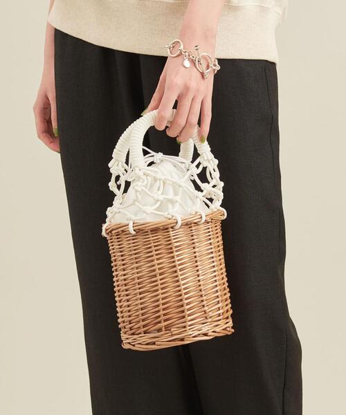 BEAUTY&YOUTH UNITED ARROWS（ビューティーアンドユースユナイテッドアローズ）の「BY メッシュバスケットバッグ ∴（ハンドバッグ・レディース・ホワイト/オレンジ・FREE）」の4枚目の写真