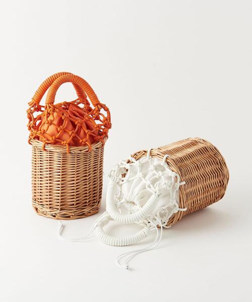 BEAUTY&YOUTH UNITED ARROWS（ビューティーアンドユースユナイテッドアローズ）の「BY メッシュバスケットバッグ ∴（ハンドバッグ・レディース・ホワイト/オレンジ・FREE）」の8枚目の写真