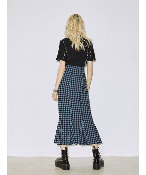 jouetie（ジュエティ）の「ハーフスリーブハイネックメロートップス【しぼしぼ】（Tシャツ/カットソー・レディース・オフホワイト/ブラック/ブルー/グリーン・MEDIUM）」の10枚目の写真