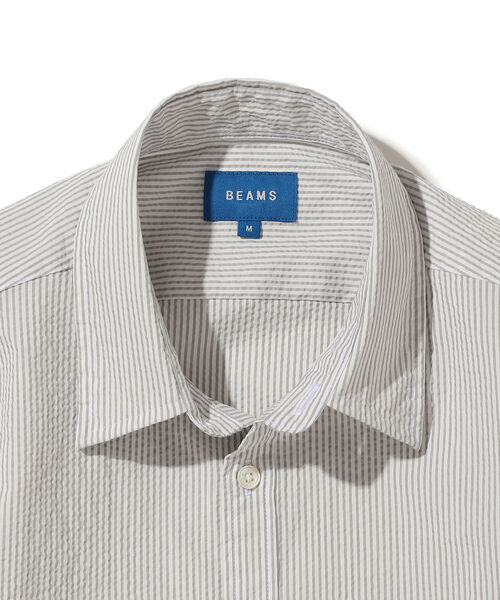 BEAMS(ビームス)の「BEAMS / COOLMAX(R) サッカー ミニレギュラー シャツ 7/10(シャツ/ブラウス・メンズ・ホワイト/グレー/ネイビー・S/M/L/XL)」の15枚目の写真