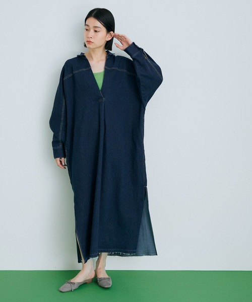 アウトレット店舗・WEB限定】ロングデニムワンピース