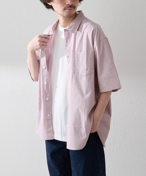 CIAOPANIC TYPY（チャオパニックティピー）の「ブロードストライプシャツ（シャツ/ブラウス・メンズ・ブルー/ピンク・L/M）」の4枚目の写真
