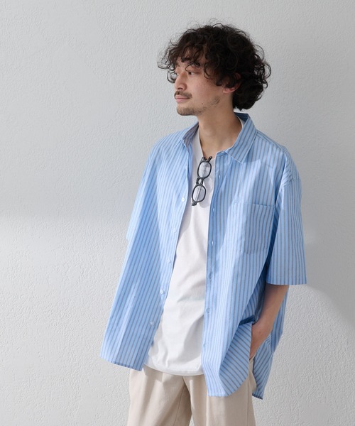 CIAOPANIC TYPY（チャオパニックティピー）の「ブロードストライプシャツ（シャツ/ブラウス・メンズ・ブルー/ピンク・L/M）」の9枚目の写真