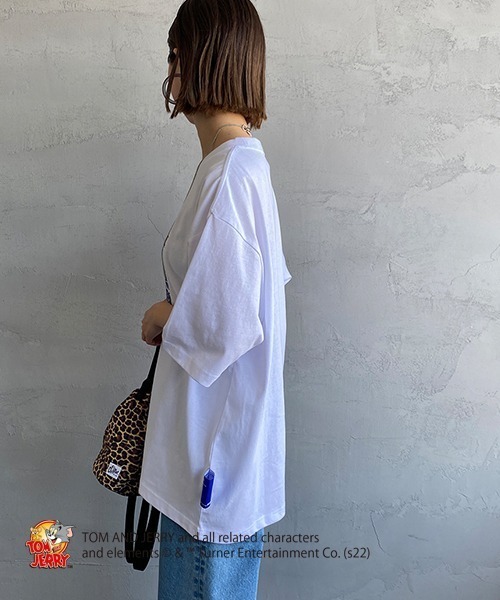 B ONE SOUL（ビーワンソウル）の「【WEB限定】[SEQUENCE BY B-ONE-SOUL/シークエンス] トムとジェリー キャラクターエンボス刺繍Tシャツ（Tシャツ/カットソー・レディース・ブラック/ブルー/ホワイト・M/L/XL）」の8枚目の写真