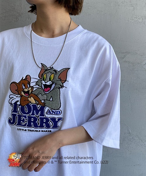 B ONE SOUL（ビーワンソウル）の「【WEB限定】[SEQUENCE BY B-ONE-SOUL/シークエンス] トムとジェリー キャラクターエンボス刺繍Tシャツ（Tシャツ/カットソー・レディース・ブラック/ブルー/ホワイト・M/L/XL）」の13枚目の写真