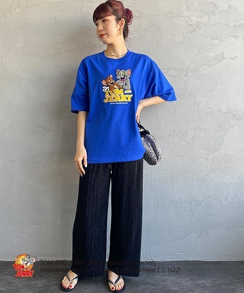 B ONE SOUL（ビーワンソウル）の「【WEB限定】[SEQUENCE BY B-ONE-SOUL/シークエンス] トムとジェリー キャラクターエンボス刺繍Tシャツ（Tシャツ/カットソー・レディース・ブラック/ブルー/ホワイト・M/L/XL）」の6枚目の写真