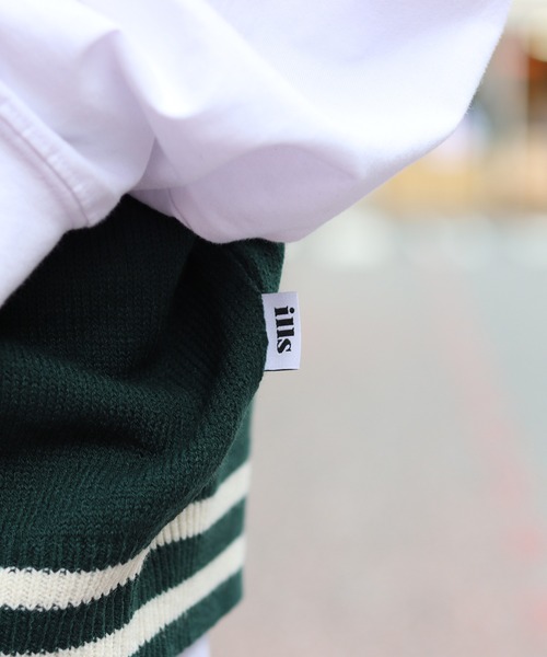 ILL'S（イルズ）の「オーバーサイズ サガラ刺繍ワッペン ニットベスト【ILL'S】（ベスト・メンズ・イエロー/ネイビー/ブラック/グリーン/ホワイト・FREE）」の17枚目の写真