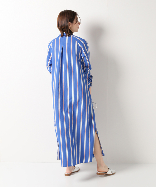 IENA(イエナ)の「【CHLOE STORA/クロエストラ】 ROBE NOEMIEストライプワンピース(ワンピース・レディース・ブルー・FREE)」の2枚目の写真
