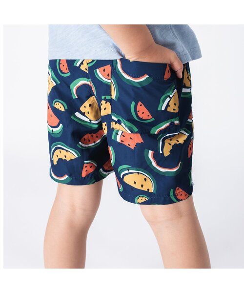 BREEZE（ブリーズ）の「【撥水加工】水陸両用総柄アクティブパンツ 4分丈（その他パンツ・キッズ・レインボー/ライム/ピンク/パープル/ネイビー・120/80/90/110/130/100/140）」の7枚目の写真