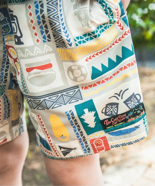 BREEZE（ブリーズ）の「【撥水加工】水陸両用総柄アクティブパンツ 4分丈（その他パンツ・キッズ・レインボー/ライム/ピンク/パープル/ネイビー・120/80/90/110/130/100/140）」の19枚目の写真