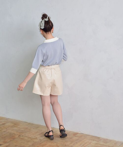 ems excite（エムズエキサイト）の「襟付配色NTカーデ（カーディガン/ボレロ・レディース・ブラック/オフホワイト/ブルー・FREE）」の15枚目の写真