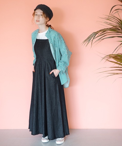 Crisp(クリスプ)の「ストライプオーバーシャツ(シャツ/ブラウス・レディース・ピンク/グリーン・FREE)」の7枚目の写真