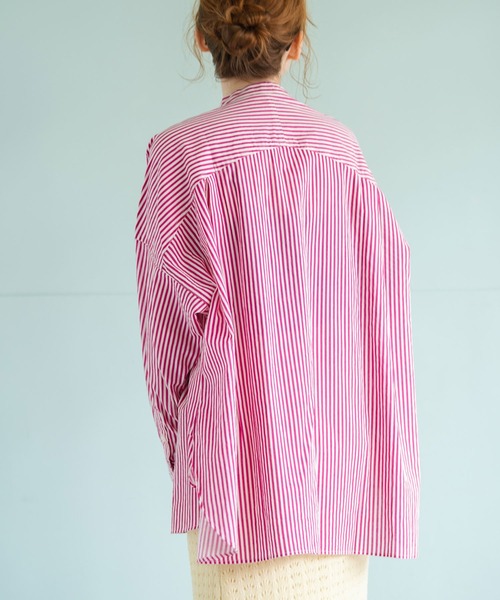 Crisp(クリスプ)の「ストライプオーバーシャツ(シャツ/ブラウス・レディース・ピンク/グリーン・FREE)」の19枚目の写真