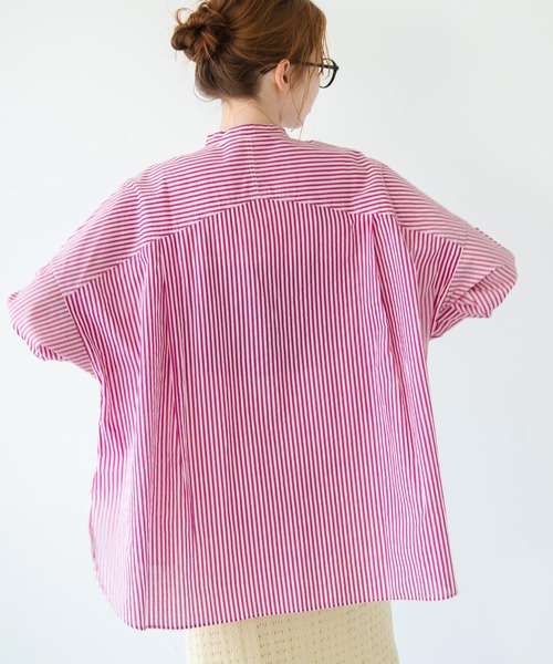 Crisp(クリスプ)の「ストライプオーバーシャツ(シャツ/ブラウス・レディース・ピンク/グリーン・FREE)」の21枚目の写真