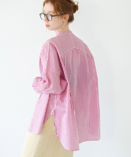 Crisp(クリスプ)の「ストライプオーバーシャツ(シャツ/ブラウス・レディース・ピンク/グリーン・FREE)」の22枚目の写真