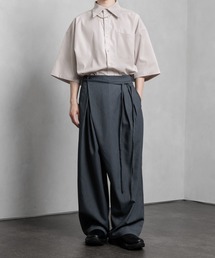 Adoon plain（アドーンプレーン）の「【Adoon plain】アシンメトリーワイドパンツ（スラックス）」