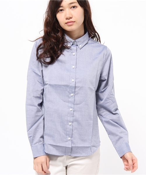 earth music&ecology（アースミュージックアンドエコロジー）の「【シャキシャキシャツ】　ボタンダウン（シャツ/ブラウス・レディース・オフホワイト/ピンク/イエロー/ネイビー・SMALL/MEDIUM）」の2枚目の写真