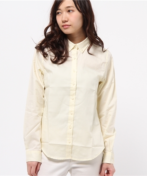 earth music&ecology（アースミュージックアンドエコロジー）の「【シャキシャキシャツ】　ボタンダウン（シャツ/ブラウス・レディース・オフホワイト/ピンク/イエロー/ネイビー・SMALL/MEDIUM）」の3枚目の写真