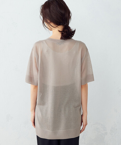 COMME CA ISM（コムサイズム）の「シアー ニットチュニック（ニット/セーター・レディース・ライトグレー/ダークブラウン/オレンジ/モカ・MEDIUM/LARGE）」の19枚目の写真