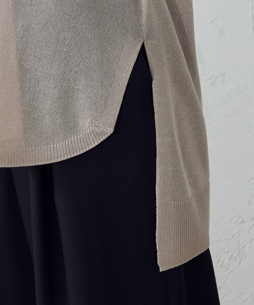 COMME CA ISM（コムサイズム）の「シアー ニットチュニック（ニット/セーター・レディース・ライトグレー/ダークブラウン/オレンジ/モカ・MEDIUM/LARGE）」の16枚目の写真