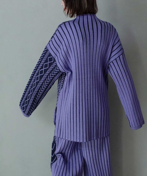 MARECHAL TERRE（マルシャルテル）の「ケーブルニット（ニット/セーター・レディース・パープル/ブルー/ライトグレー/グリーン・MEDIUM）」の7枚目の写真