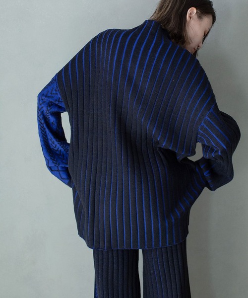 MARECHAL TERRE（マルシャルテル）の「ケーブルニット（ニット/セーター・レディース・パープル/ブルー/ライトグレー/グリーン・MEDIUM）」の13枚目の写真