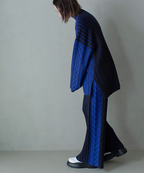 MARECHAL TERRE（マルシャルテル）の「ケーブルニット（ニット/セーター・レディース・パープル/ブルー/ライトグレー/グリーン・MEDIUM）」の15枚目の写真