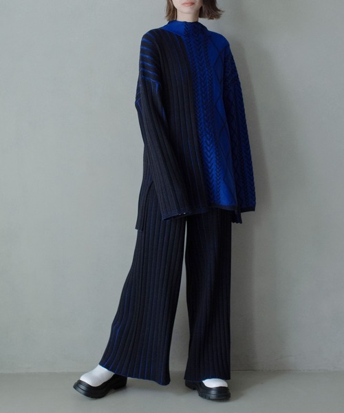 MARECHAL TERRE（マルシャルテル）の「ケーブルニット（ニット/セーター・レディース・パープル/ブルー/ライトグレー/グリーン・MEDIUM）」の16枚目の写真