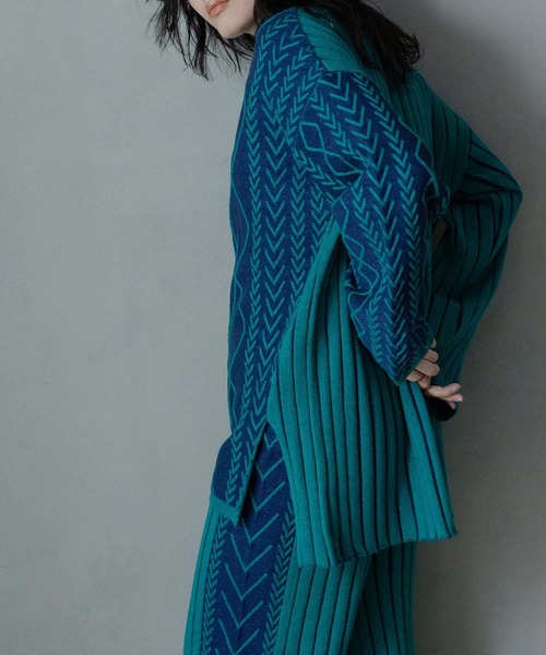 MARECHAL TERRE（マルシャルテル）の「ケーブルニット（ニット/セーター・レディース・パープル/ブルー/ライトグレー/グリーン・MEDIUM）」の17枚目の写真