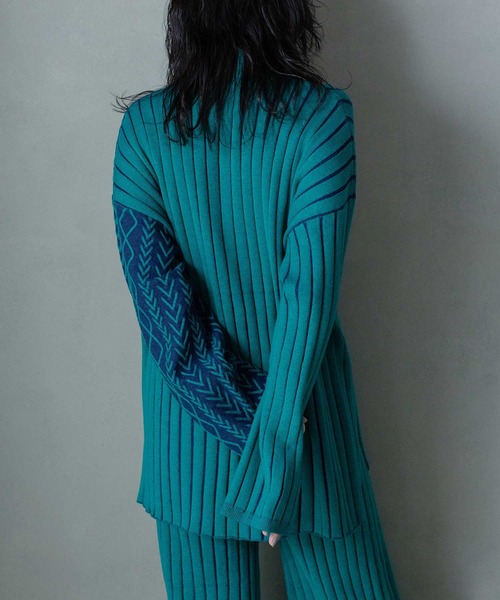 MARECHAL TERRE（マルシャルテル）の「ケーブルニット（ニット/セーター・レディース・パープル/ブルー/ライトグレー/グリーン・MEDIUM）」の18枚目の写真