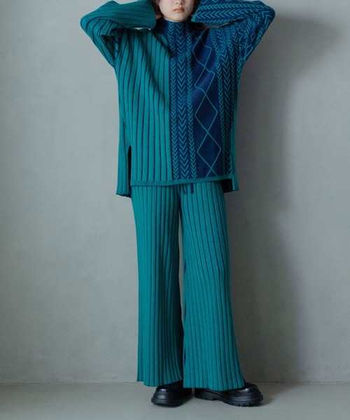 MARECHAL TERRE（マルシャルテル）の「ケーブルニット（ニット/セーター・レディース・パープル/ブルー/ライトグレー/グリーン・MEDIUM）」の19枚目の写真