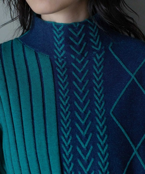 MARECHAL TERRE（マルシャルテル）の「ケーブルニット（ニット/セーター・レディース・パープル/ブルー/ライトグレー/グリーン・MEDIUM）」の22枚目の写真