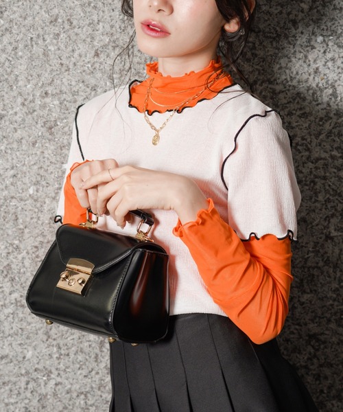 Mac-House(マックハウス)の「Reor Mix シアーハイネックプルオーバー(Tシャツ/カットソー・レディース・ホワイト/パープル/グリーン/ブルー/オレンジ・L/M)」の19枚目の写真
