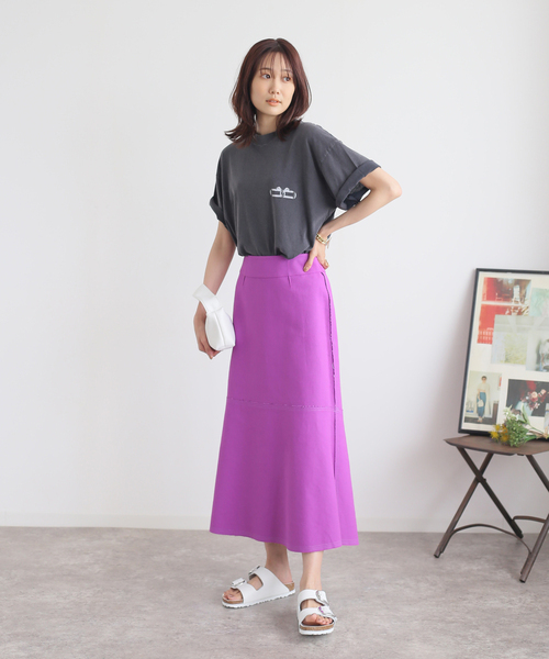 B.C STOCK（ベーセーストック）の「2WAY リバーシブルボンディングスカート（スカート・レディース・アイボリー/パープル/オレンジ・FREE）」の13枚目の写真