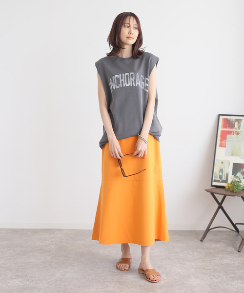 B.C STOCK（ベーセーストック）の「2WAY リバーシブルボンディングスカート（スカート・レディース・アイボリー/パープル/オレンジ・FREE）」の16枚目の写真