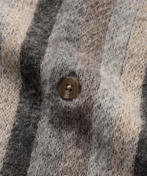 BEAMS LIGHTS（ビームスライツ）の「BEAMS LIGHTS / モヘヤ ストライプ ジャカード カーディガン（カーディガン/ボレロ・メンズ・ブラック/ベージュ/バイオレット/ブラウン系その他2・SMALL/MEDIUM/LARGE）」の19枚目の写真