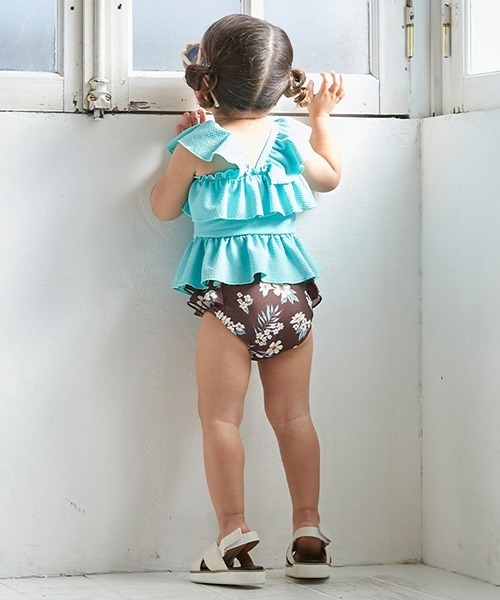 petit main(プティマイン)の「フリルタンキニ【SWIM】(水着・キッズ・ピンク/ターコイズブルー・100cm/110cm/120cm/130cm/80cm/90cm)」の7枚目の写真