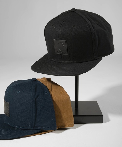 Carhartt WIP(カーハートダブリューアイピー)の「【Carhartt/カーハート】キャンバス ブランドロゴラベル 平ツバキャップ/LOGO CAP(キャップ・レディース・ブラック/ネイビー/ブラウン・FREE)」の2枚目の写真