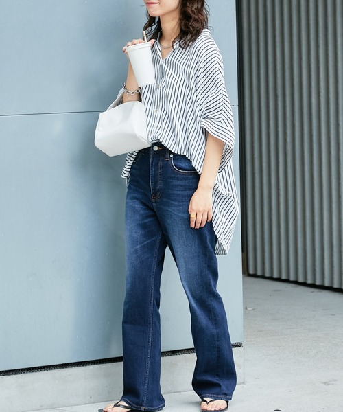 CIAOPANIC TYPY（チャオパニックティピー）の「リネンレーヨンバンドカラードルマンブラウス（シャツ/ブラウス・レディース・ホワイト/ブラック/チャコールグレー/ブルー/ネイビー/ピンク・ONE SIZE）」の11枚目の写真