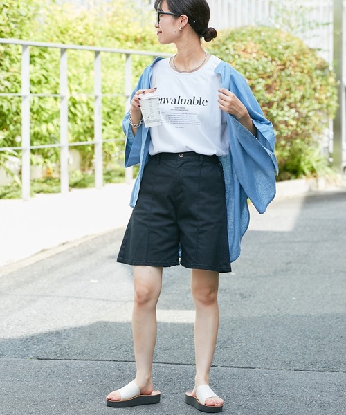 CIAOPANIC TYPY（チャオパニックティピー）の「リネンレーヨンバンドカラードルマンブラウス（シャツ/ブラウス・レディース・ホワイト/ブラック/チャコールグレー/ブルー/ネイビー/ピンク・ONE SIZE）」の20枚目の写真