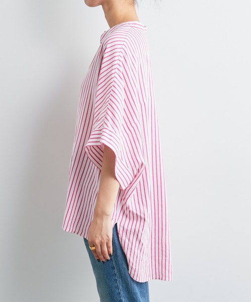 CIAOPANIC TYPY（チャオパニックティピー）の「リネンレーヨンバンドカラードルマンブラウス（シャツ/ブラウス・レディース・ホワイト/ブラック/チャコールグレー/ブルー/ネイビー/ピンク・ONE SIZE）」の14枚目の写真