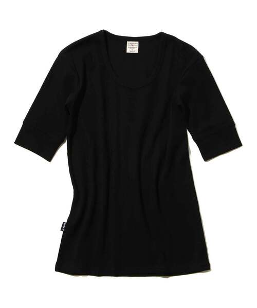 INVEL ALIVEN ブラック Uネック　Ｔシャツ　Ｌサイズ DAILY】デイリー 五分袖 Uネック Tシャツ/HALF SLEEVE U-NECK T