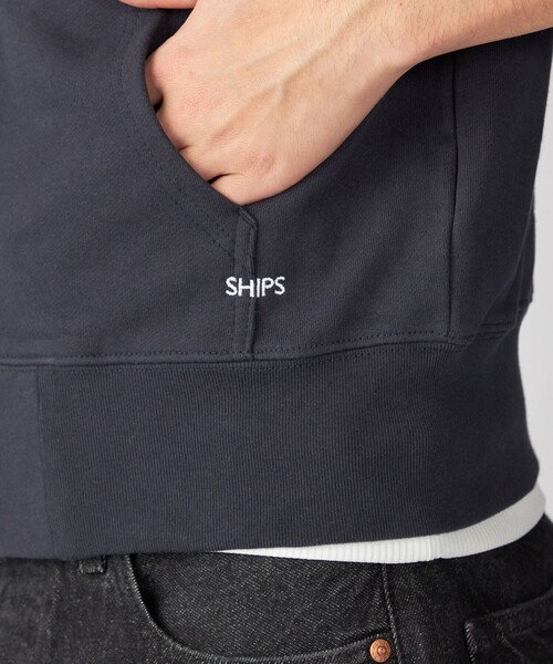 SHIPS(シップス)の「【WEB限定】SHIPS: マイクロ SHIPS 刺繍 ロゴ 裏毛 スウェット ジップ パーカー(パーカー・メンズ・ブラック/グレー/ダークグレー/ネイビー・SMALL/MEDIUM/LARGE/X-LARGE)」の5枚目の写真