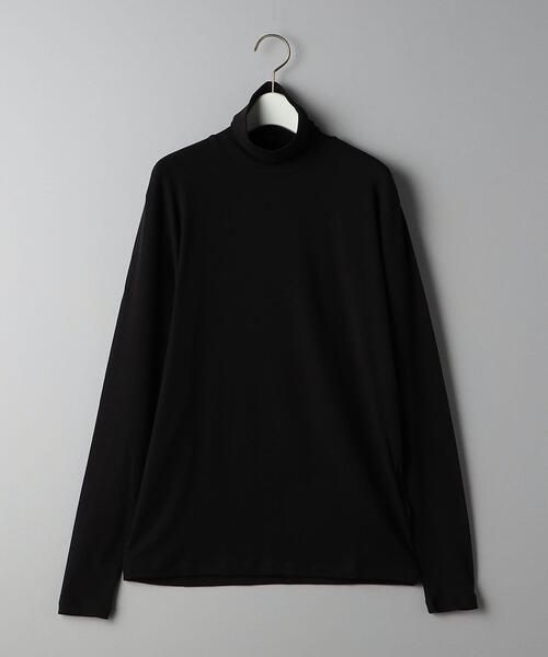 08sircus(ゼロエイトサーカス)の「<08sircus>ジャージー ハイネック ロングスリーブ -ウォッシャブル-(Tシャツ/カットソー・レディース・ライトブルー/ブラック・1)」の1枚目の写真