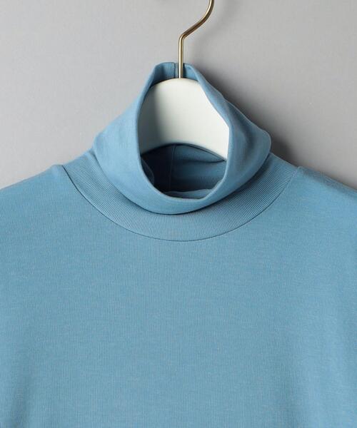 08sircus(ゼロエイトサーカス)の「<08sircus>ジャージー ハイネック ロングスリーブ -ウォッシャブル-(Tシャツ/カットソー・レディース・ライトブルー/ブラック・1)」の3枚目の写真