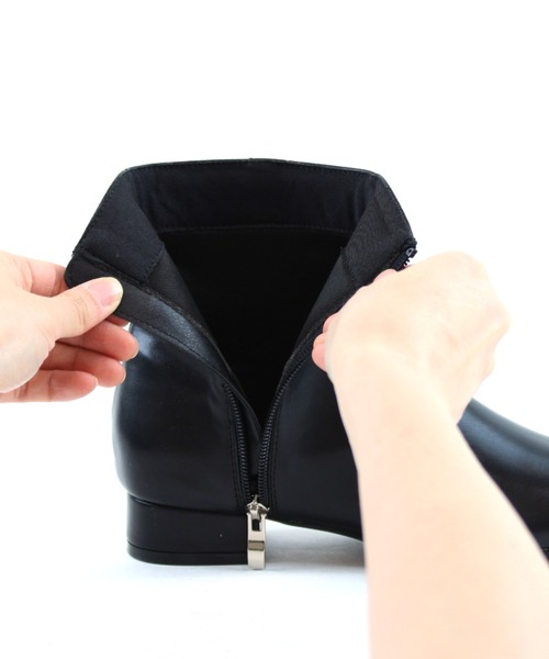 VIVIAN（ヴィヴィアン）の「スクエアトゥシンプルローヒールショートブーツ（ブーツ・レディース・ブラック/ダークブラウン/ブラウン/ウッド/アイボリー/ブラック系その他3・LL/S/M/L/SS/XL）」の18枚目の写真