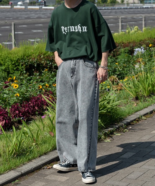 Perushu(ペルーシュ)の「サマー裏毛Tシャツ(セットアップで着用可)(Tシャツ/カットソー・メンズ・ライトグレー/ブラック/グリーン・MEDIUM/LARGE)」の12枚目の写真